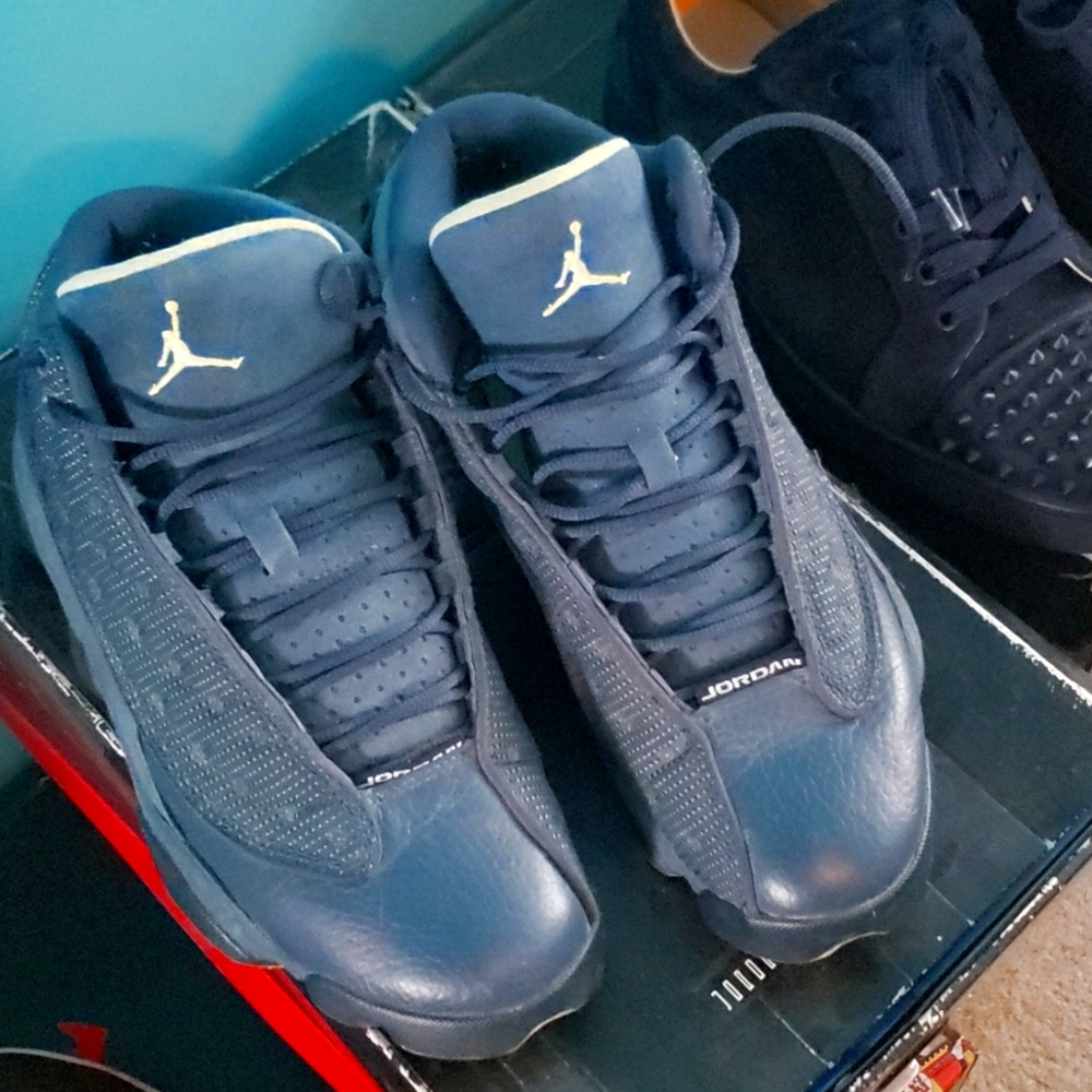 Mens 7.5 Air Jordan 13 "Squadron Blues"